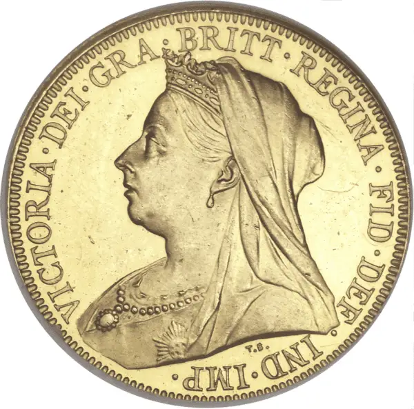 demi souverain or victoria voilée