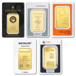 Lingot or 100 g LBMA