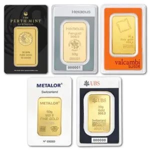 Lingot or 50 g LBMA