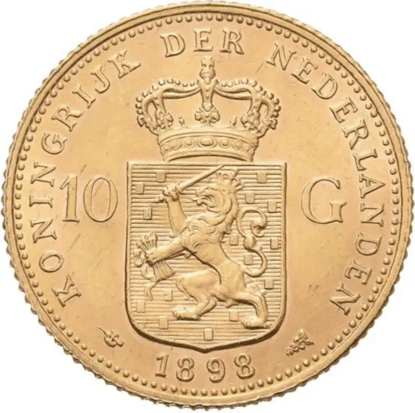 10 florins or wilhelmina I diadème – Image 2