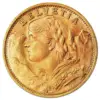 20 francs or vreneli croix suisse refrappe
