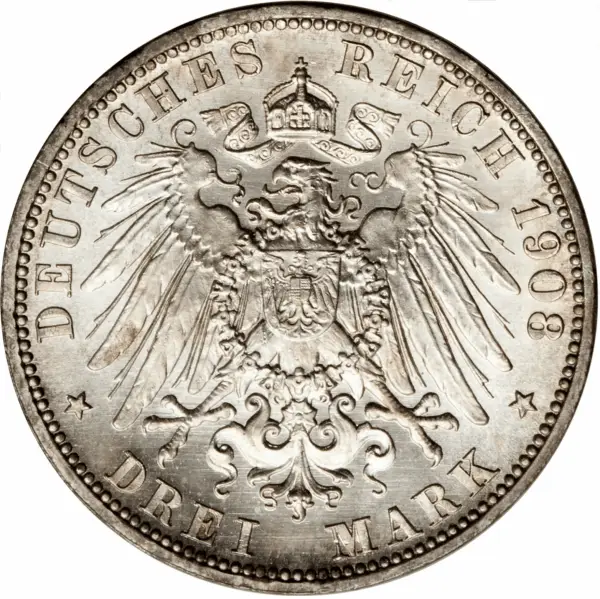 3 mark wilhelm II argent – Image 2