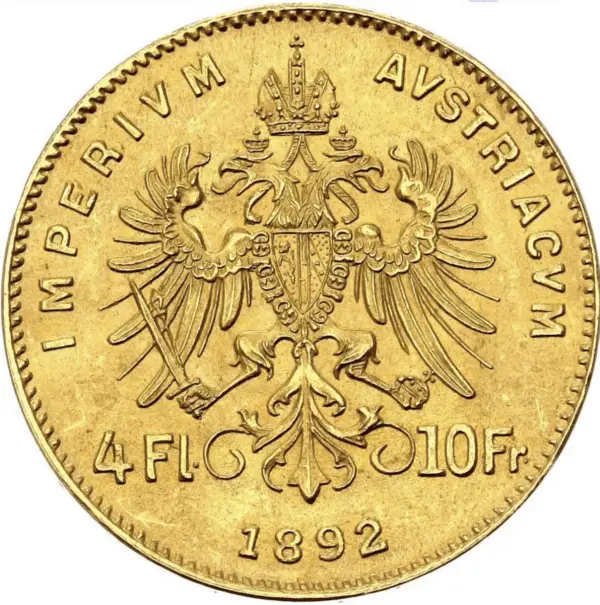 4 florins 10 francs 1892 refrappe – Image 2