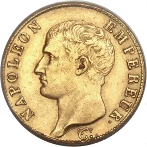 40 francs or napoléon empereur nu