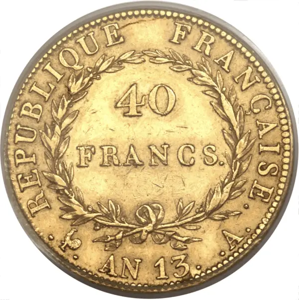 40 francs or napoléon empereur nu – Image 2