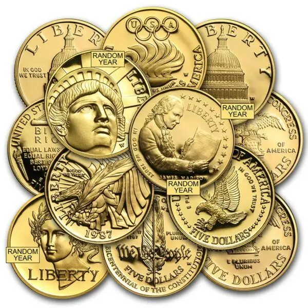 5 dollars or constitution commémorative
