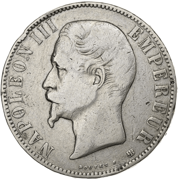 5 francs napoléon III tête nue