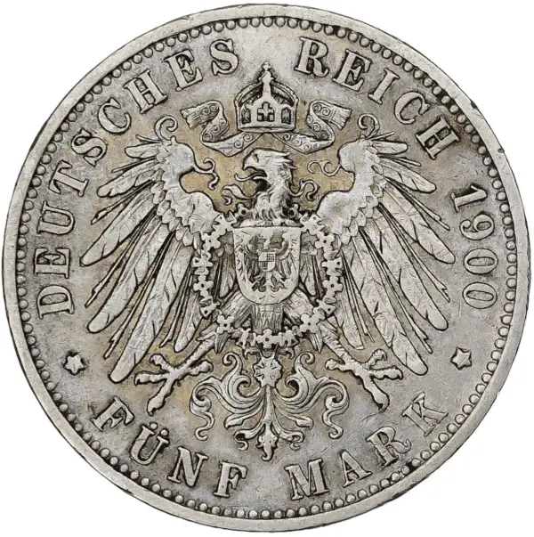 5 mark wilhelm II argent – Image 2