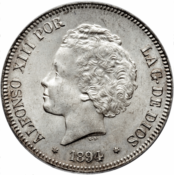 5 pesetas alphonse XIII boucle