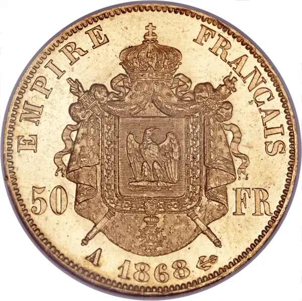 50 francs or napoléon III tête laurée – Image 2