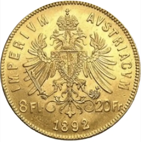 8 florins 20 francs or 1892 refrappe – Image 2