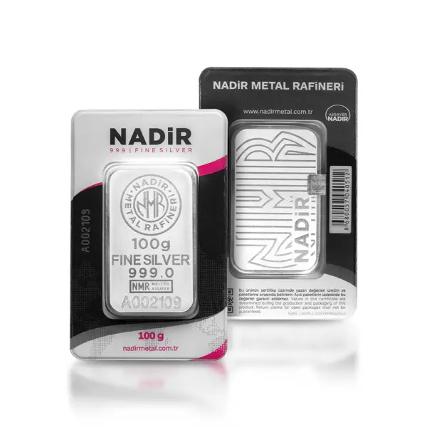 Lingot d'argent 100 g nadir