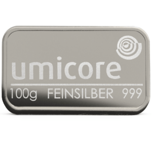 Lingot d'argent 100 g umicore