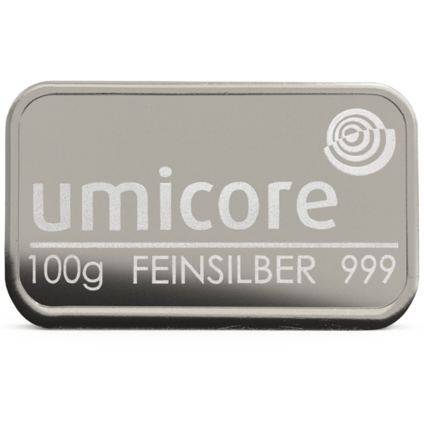 Lingot d'argent 100 g umicore