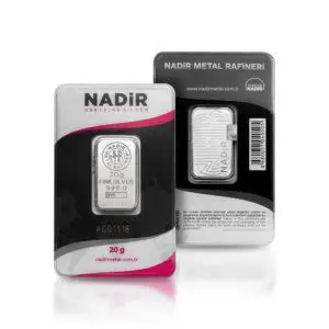 Lingot d'argent 20 g nadir