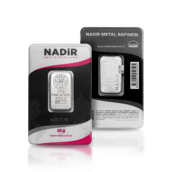 Lingot d'argent 20 g nadir