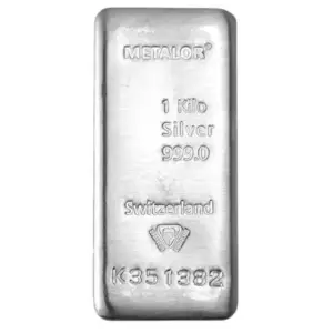 Lingot d'argent 1 kg metalor Suisse