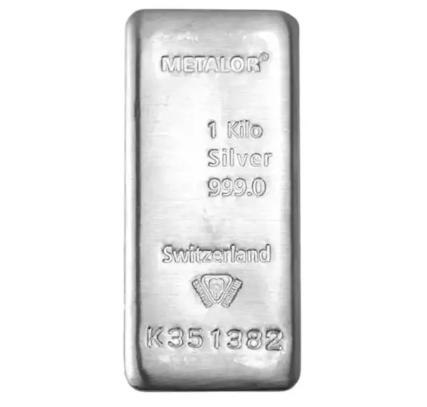 Lingot d'argent 1 kg metalor Suisse