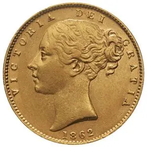 souverain or victoria jeune armoiries