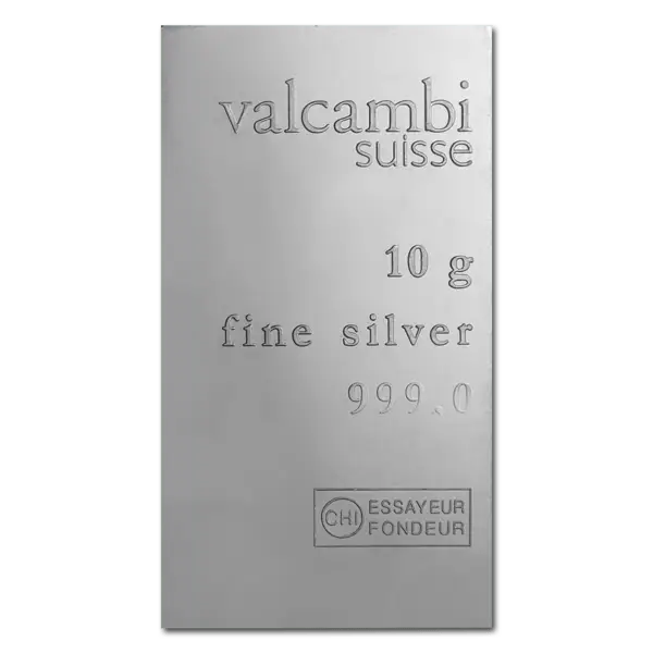 Lingot d'argent 10 g valcambi