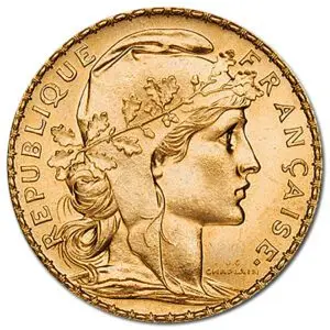 20 francs or coq marianne