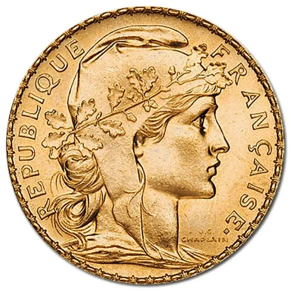 20 francs or coq marianne