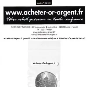Scellé pour pièce/lingot argent