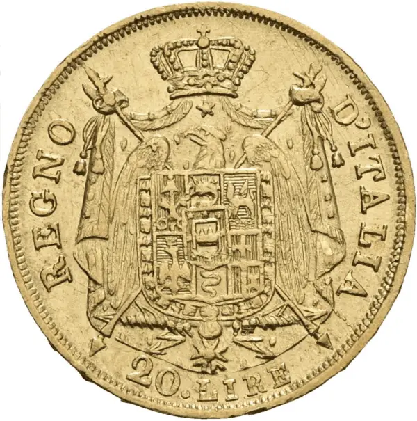 20 lire or napoléon I 1808 M bords fins – Image 2