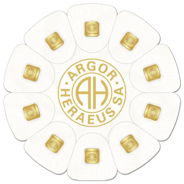 Lingot or 10 x 1 g argor heraeus GoldSeed