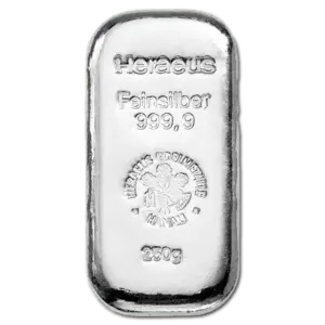 Lingot d'argent 250 g heraeus