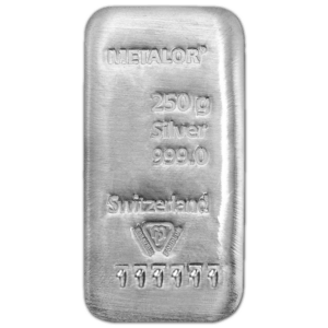 Lingot argent 250 g metalor