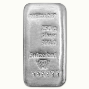 Lingot argent 250 g metalor