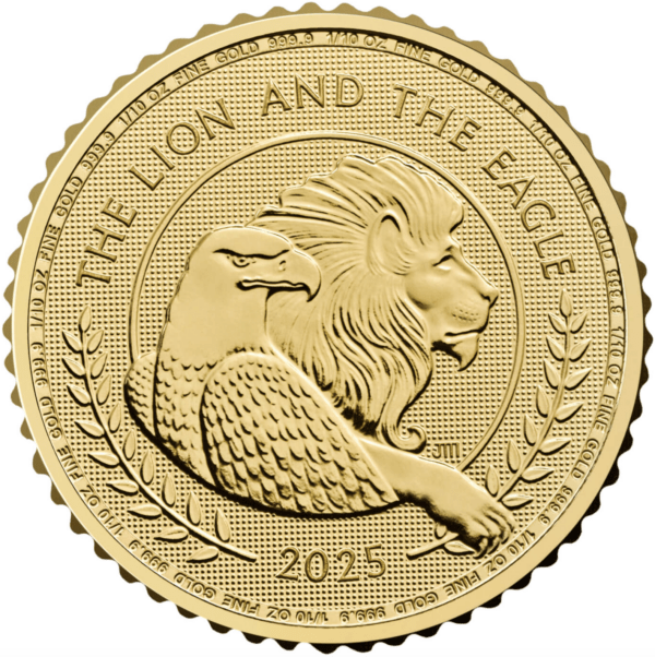 1/10 oz lion et aigle 2025