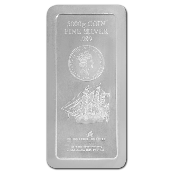 Lingot d'argent 5 kg cook islands