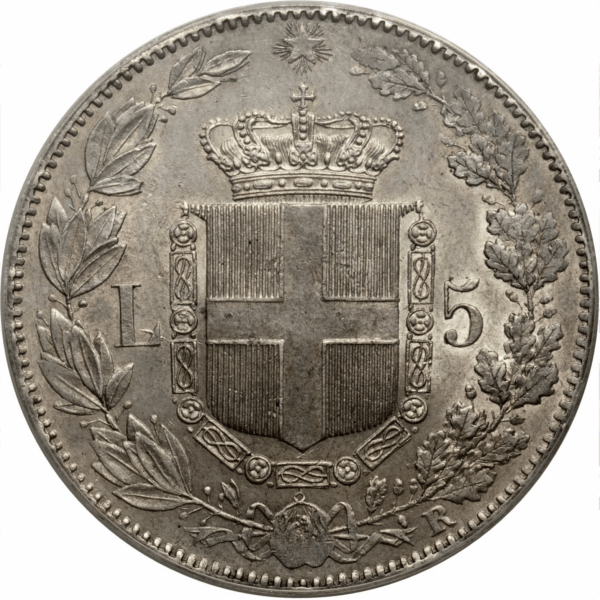 5 lire umberto I argent – Image 2