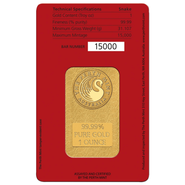 Lingot or 1 once lunar serpent perth mint – Image 2