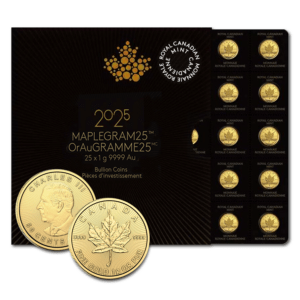 x25 maple gram or 999,9/1000 2025