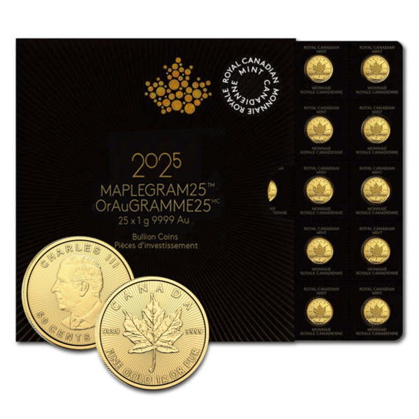 x25 maple gram or 999,9/1000 2025