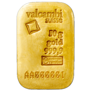 Lingot or 50 g valcambi