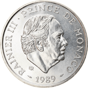100 francs 40e anniversaire de règne monaco 1989