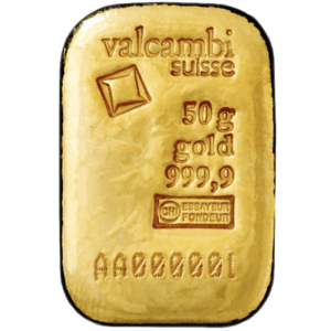 Lingot or 50 g valcambi