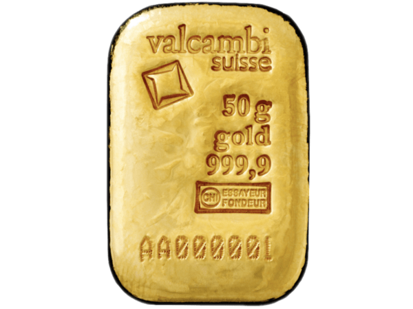 Lingot or 50 g valcambi