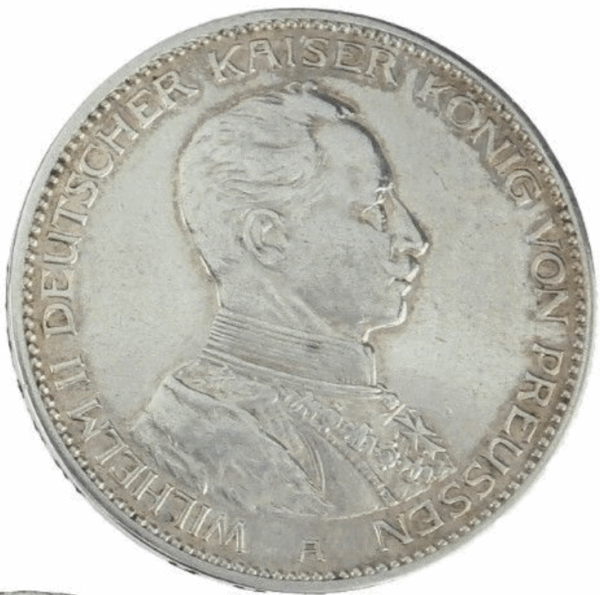 3 mark wilhelm ii uniforme argent