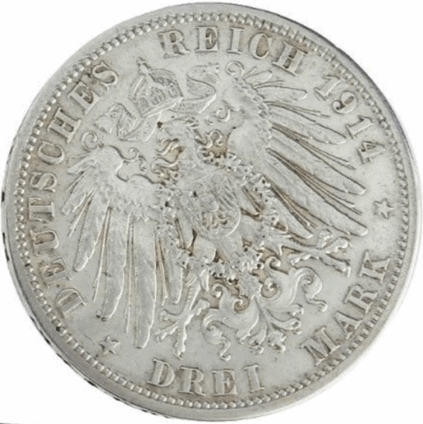 3 mark wilhelm ii uniforme argent – Image 2