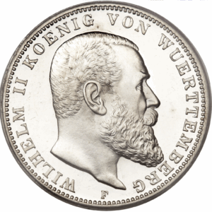 3 mark wilhelm ii württemberg argent