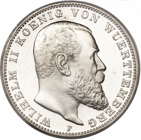 3 mark wilhelm ii württemberg argent