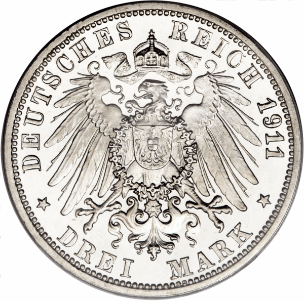 3 mark wilhelm ii württemberg argent – Image 2