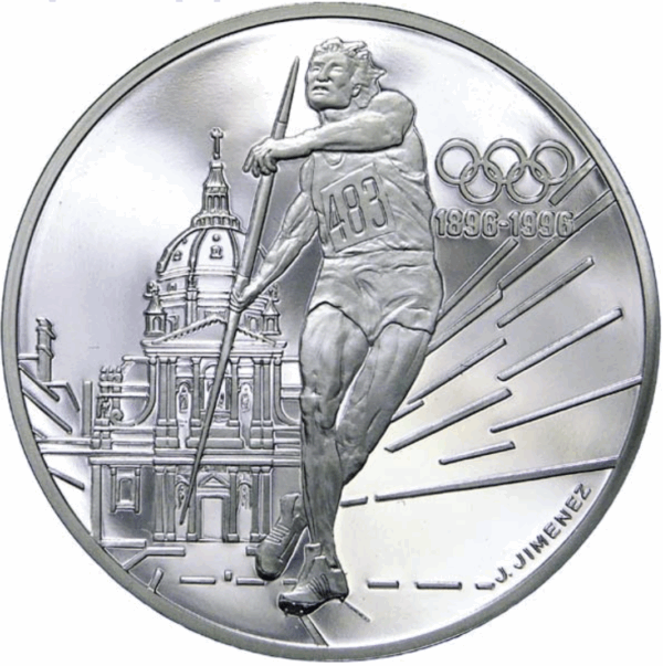 100 francs lanceur de javelot 1994