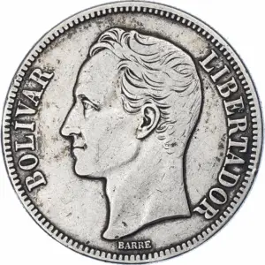 5 bolivares venezuela argent