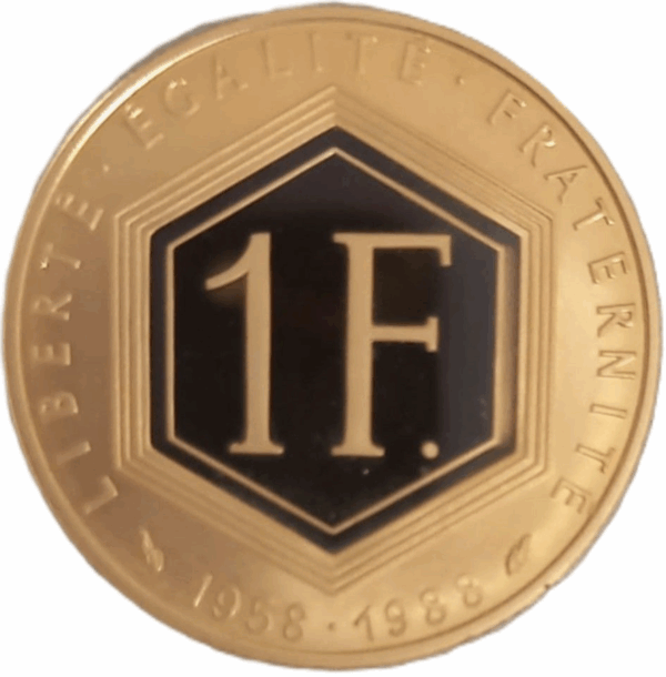 1 franc or 1988 De Gaulle belle épreuve – Image 2